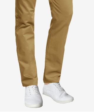 Calça Chino Skinny Fit Ultra Elástica Masculina Galaxy By Harvic com 5 Bolsos, Marrom, Tamanho 34X32