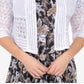 NY Collection Feminino Manga Cotovelo Aberta Frente Shrug Branco Tamanho X-G