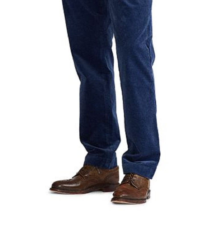 Calça de veludo cotelê Ralph Lauren masculina, elástica, ajuste clássico, azul, tamanho 36