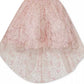 Vestido alto e baixo com glitter para meninas grandes, edições raras, rosa, tamanho 8