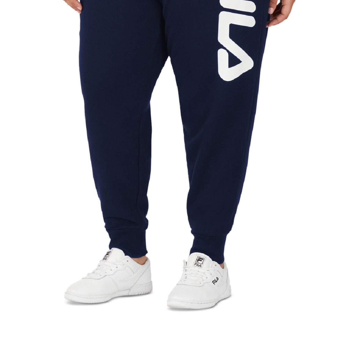 Calça jogger feminina Fila Stand Graphic com cordão na cintura, azul, tamanho 2X