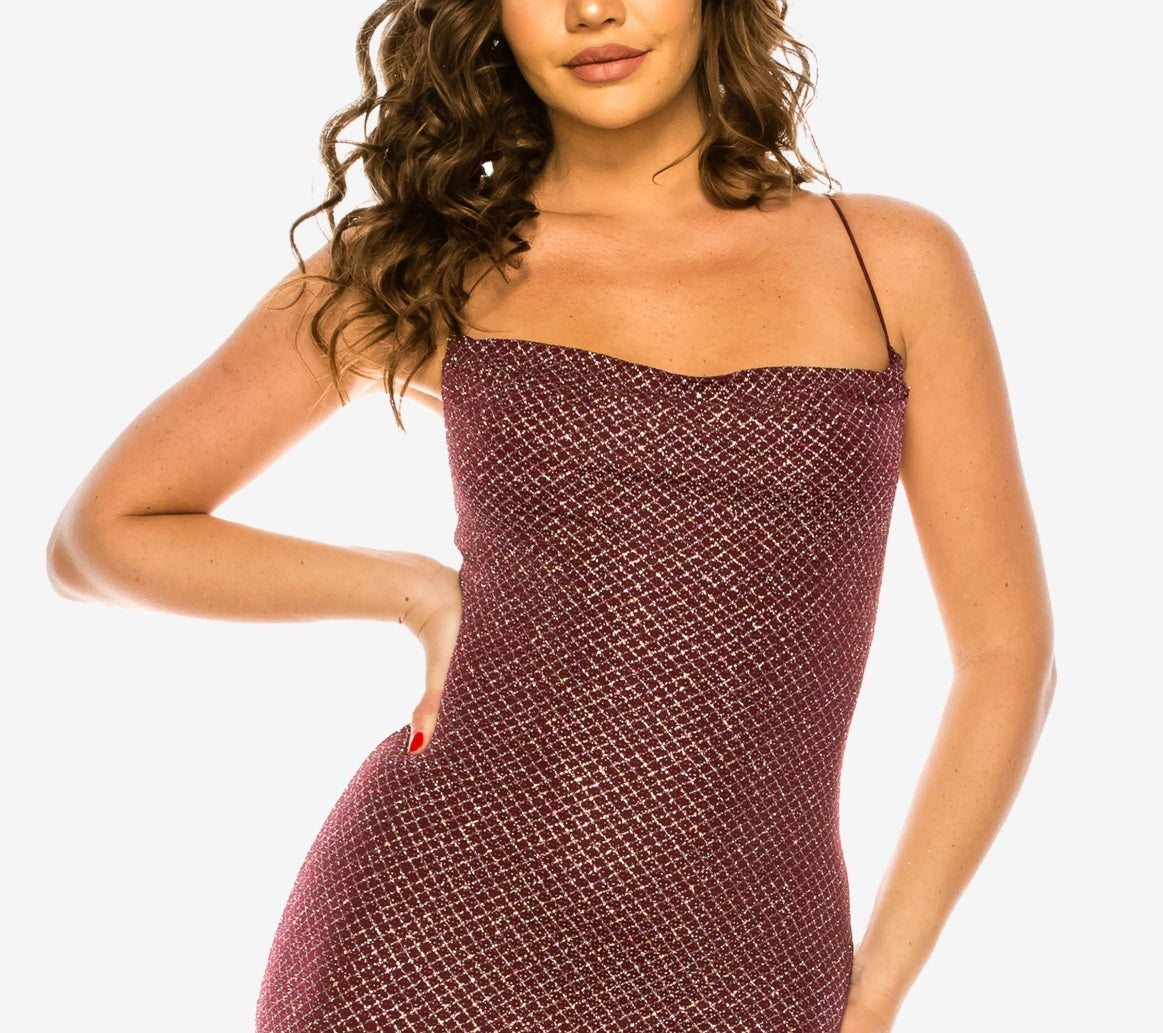 Vestido justo com alças finas B Darlin Junior's, vermelho, tamanho pequeno