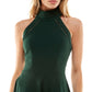 Vestido de crepe estilo cai-cai com decote halter B Darlin Junior, verde, tamanho 15-16