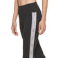 Leggings femininas DKNY Cropped Metallic-Contrast 7/8, pretas, tamanho médio