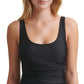Maiô feminino DKNY com franzidos laterais e malha, preto