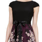 Vestido feminino SL Fashions com saia floral e manga curta, roxo, tamanho 16