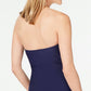 Island Escape Tankini Feminino Color Block Sweetheart Copas Removíveis Ajustável Com Aro Top Azul Tamanho 8