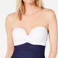 Island Escape Tankini Feminino Color Block Sweetheart Copas Removíveis Ajustável Com Aro Top Azul Tamanho 8