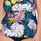 Maiô tankini estampado com estampa floral Rosalie Whitehaven Bloom da Raisins Curve, tamanho 20W, preto