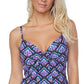 Top de natação feminino Island Escape Scorpio com aro, tankini, preto