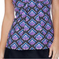 Top de natação feminino Island Escape Scorpio com aro, tankini, preto