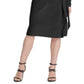 Vestido feminino DKNY com nó lateral e comprimento até o joelho, preto, tamanho pequeno