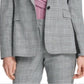 Terno xadrez feminino DKNY para usar no trabalho, jaqueta cinza, tamanho 2, pequena