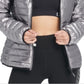 Jaqueta esportiva reversível com capuz e dobrável DKNY feminina, cinza, tamanho extragrande