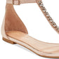 Sandálias de festa Badgley Mischka Gaby Flat para mulheres, marrom, tamanho 7 M