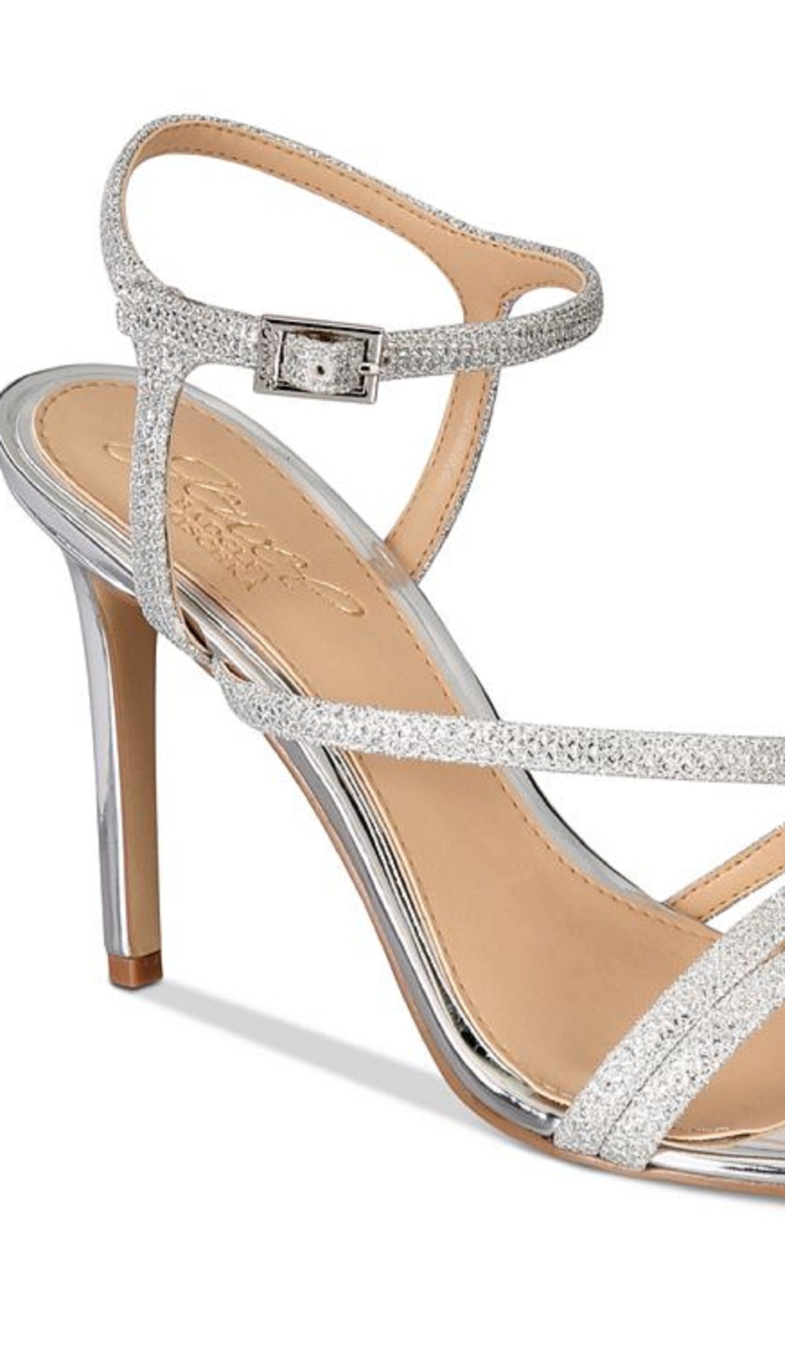 Sandália Maddison Jewel Badgley Mischka Feminina Prata Tamanho 7 M
