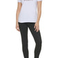 Camiseta feminina DKNY com logo gráfico e glitter, branca, tamanho pequeno