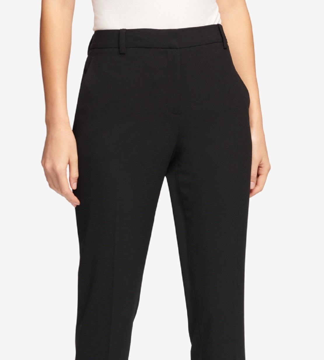 Calça DKNY Essex Slim Leg Feminina Preta Tamanho 18