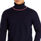Moncler Suéter Masculino Gola Alta Azul Tamanho Médio