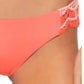 Calcinha de biquíni Becca Virtue CORAL CRUSH Crochê com acabamento em crochê, rosa, tamanho grande