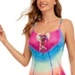 Lucky Brand Letting Go Tie Dye Maiô Feminino Azul Tamanho Médio