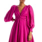 Vestido midi feminino Frida com costas abertas, rosa, tamanho P, Sabina Musayev