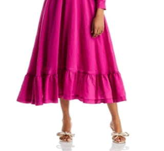 Vestido midi feminino Frida com costas abertas, rosa, tamanho P, Sabina Musayev