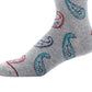 Meia Perry Ellis Masculina Tossed Paisley Crew Cinza Tamanho Regular