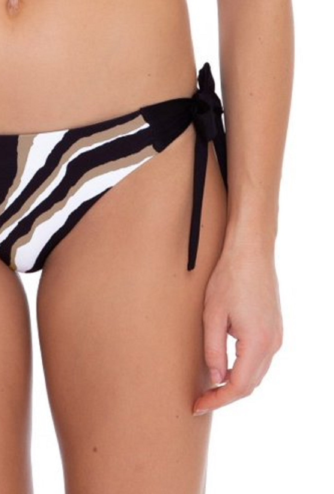 Calcinha Trina Turk Swim Vivant Soft com amarração lateral, preta, tamanho 6