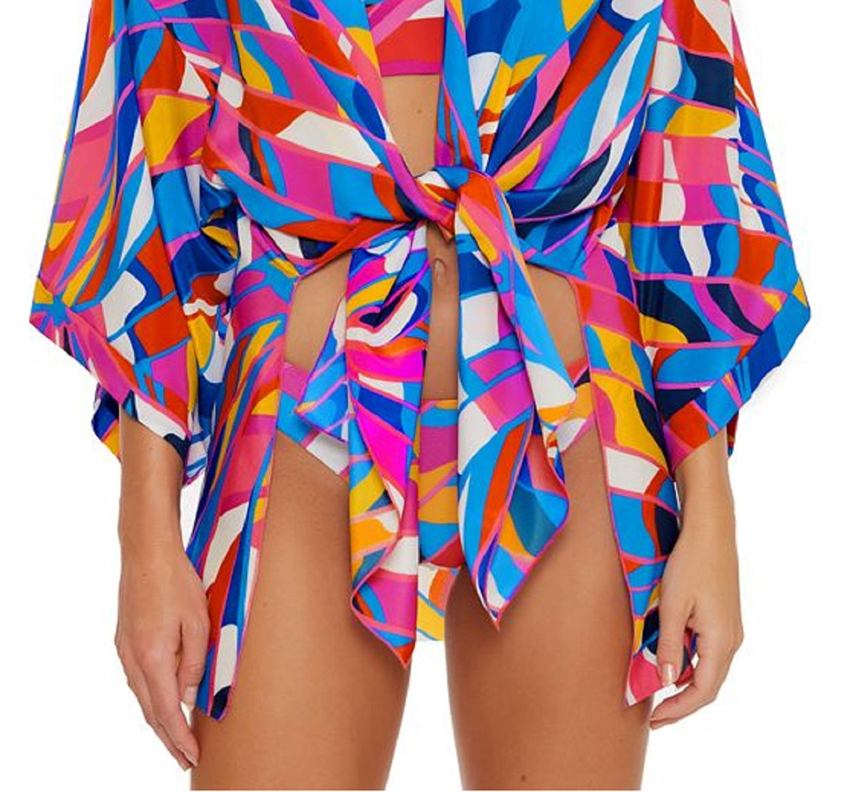 Túnica Trina Turk Feminina Rio com Amarração Frontal Azul Tamanho X-G