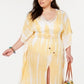 Vestido de saída de praia Raviya para mulheres, tamanho 1X, amarelo, tie-dye