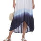 Vestido de banho feminino Raviya Ombre High-Low Cover-Up, azul, tamanho médio