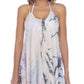 Vestido longo com estampa tie-dye Raviya feminino, maiô azul, tamanho médio