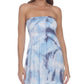 Vestido de banho longo sem alças com estampa tie-dye Raviya feminino, azul, tamanho médio