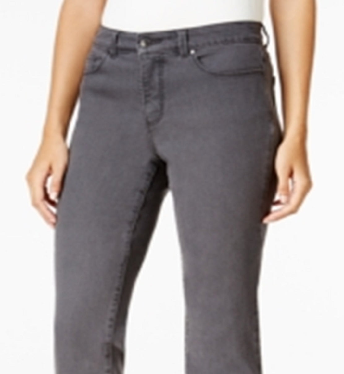 Calça jeans feminina Charter Club Lexington reta cinza tamanho 6