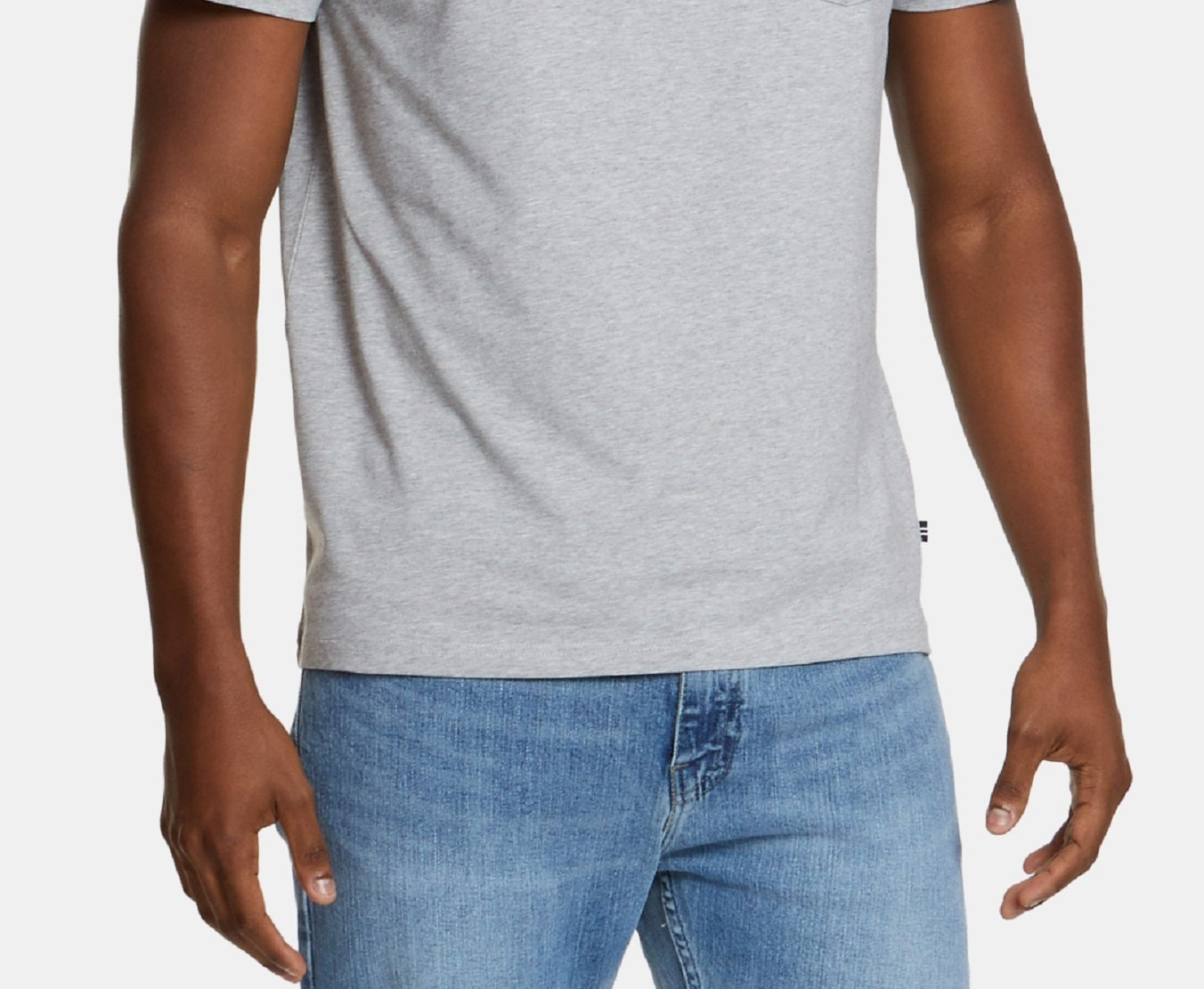 Camiseta masculina Nautica Classic Fit Solid com gola redonda e bolso, cinza, tamanho grande