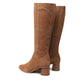 Botas femininas Steve Madden com salto bloco, marrom, tamanho 7,5 M