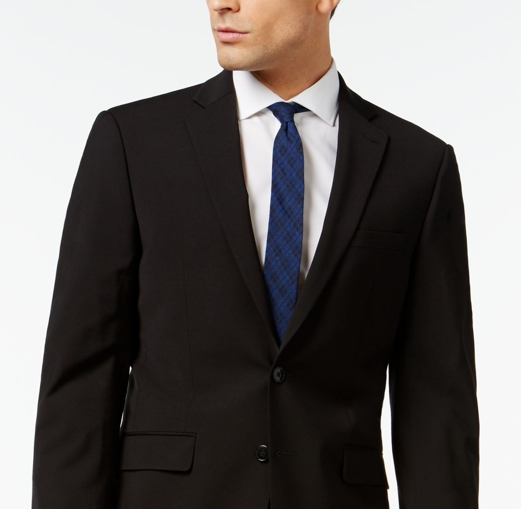 Calvin Klein Infinite Stretch Solid Slim Fit Terno Masculino Preto Tamanho 42