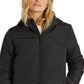 Casaco acolchoado com capuz Billabong Transport feminino, preto, tamanho pequeno