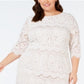 Vestido de renda recortado plus size feminino Jessica Howard, branco, tamanho pequeno e pequeno