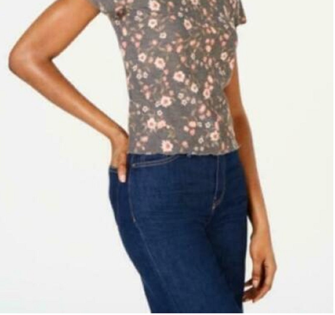 Camiseta infantil de malha waffle Self Esteem Junior, cinza, tamanho pequeno