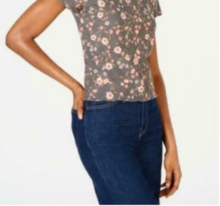 Camiseta infantil de malha waffle Self Esteem Junior, cinza, tamanho pequeno