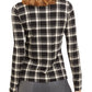 Top de malha xadrez Pacato Max Mara feminino Weekend, manga comprida, preto, tamanho pequeno
