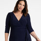 Vestido envelope Kiyonna feminino Whimsy azul tamanho 1X