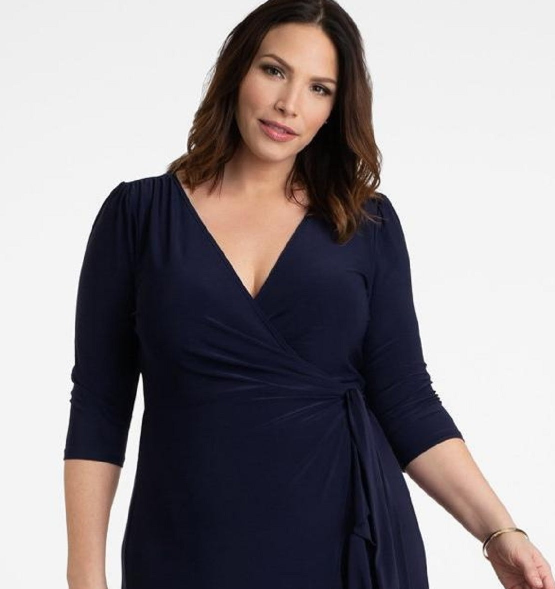 Vestido envelope Kiyonna feminino Whimsy azul tamanho 1X