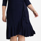 Vestido envelope Kiyonna feminino Whimsy azul tamanho 1X