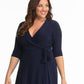 Vestido envelope feminino Kiyonna Essential azul tamanho 1X