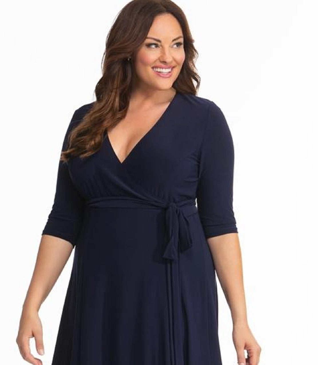 Vestido envelope feminino Kiyonna Essential azul tamanho 1X