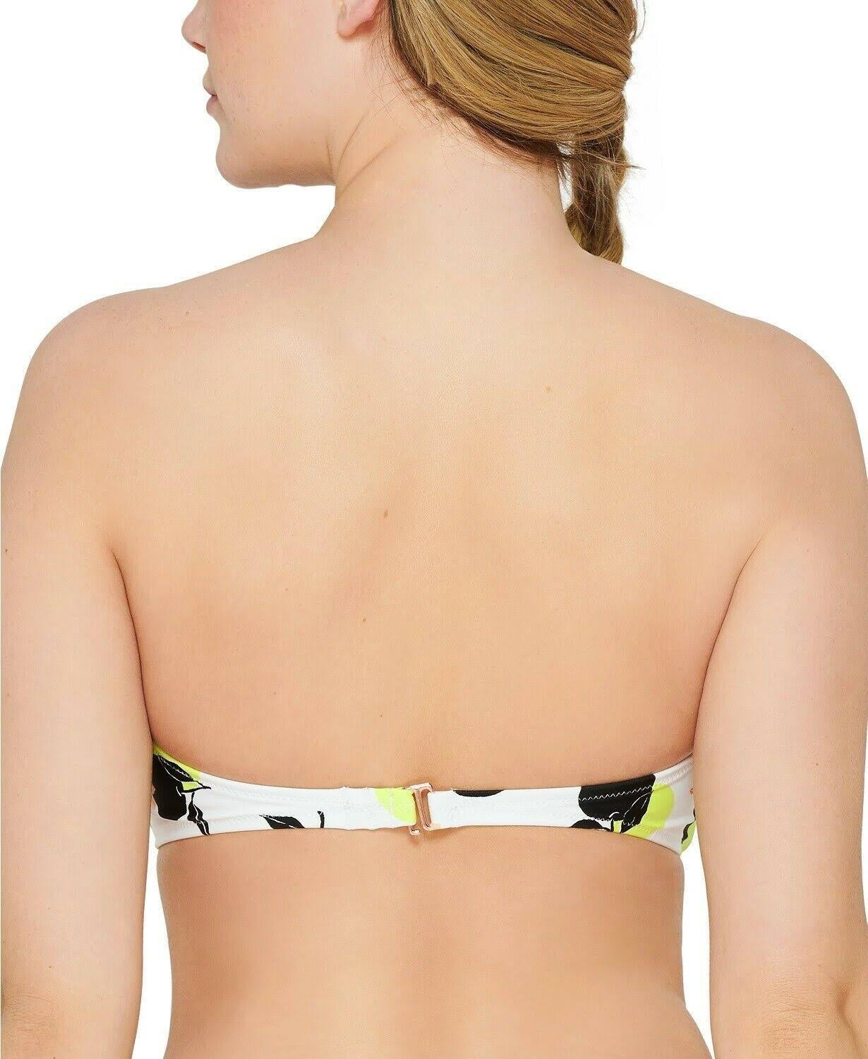 Biquíni Hula Honey Junior's Citrus Geo Printed Button Bandeau Top Maiô Branco Tamanho Médio