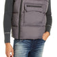 Colete acolchoado masculino American Stitch com zíper lateral, cinza, tamanho médio